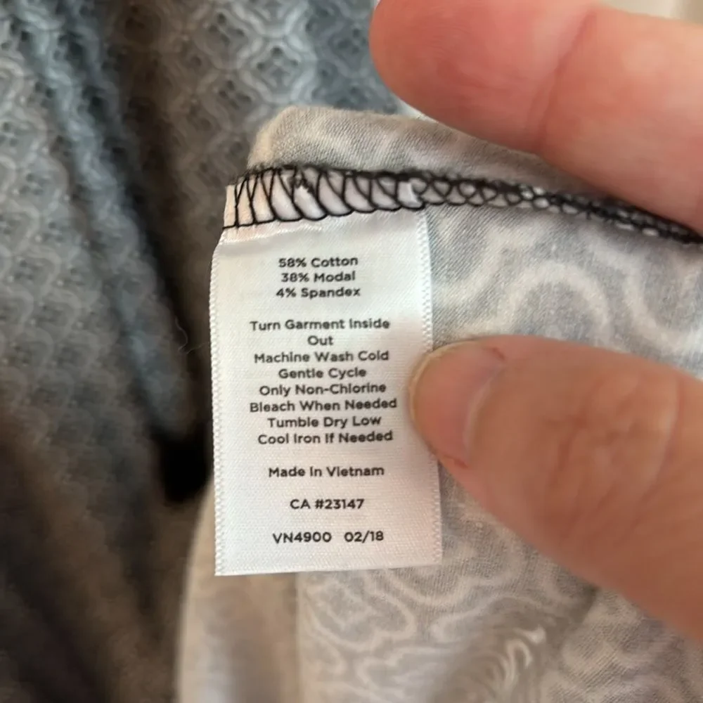 Talbots Avalon Tiles Jersey Maxi Dress Black White Geometric Maxi SM women’s EUC - Picture 11 of 14